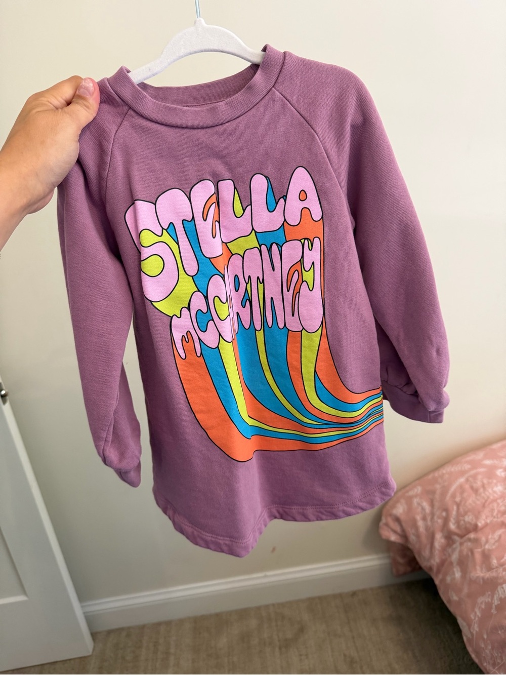 Stella McCartney Kids Lavender Graphic Sweatshirt dress